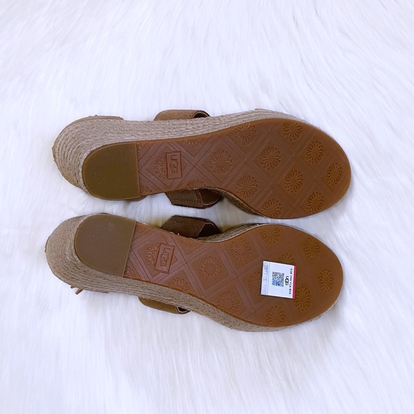 UGG Kolfax Chestnut Espadrille Platform Wedge Sandals - Picture 7 of 7